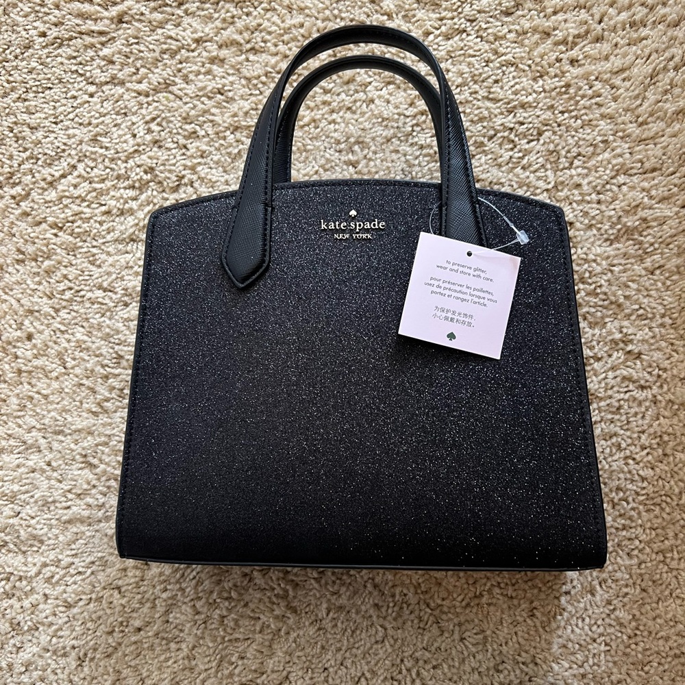BRAND NEW WITH TAGS Kate Spade Black Tinsel Satchel